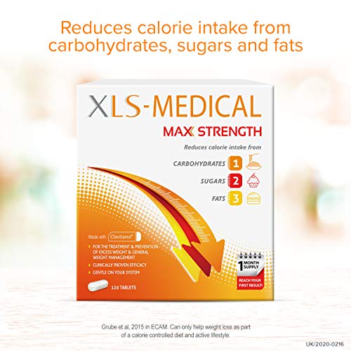 XLS Max Strength Tablets - Reduce Calories, Weight Loss - 120 Tablets