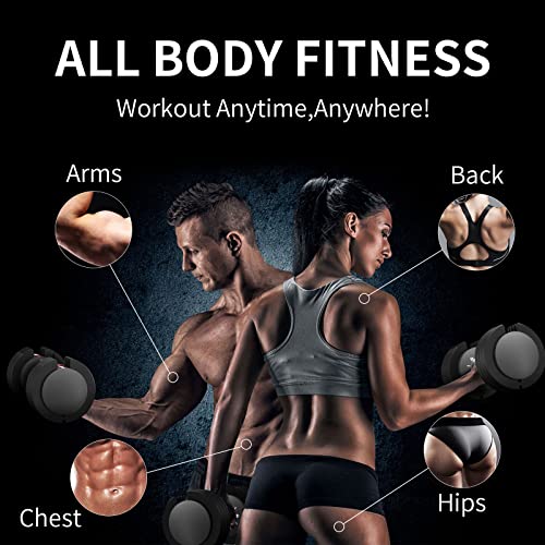 EnterSports Adjustable Dumbbell Set - 12kgx2, 5 Weight Levels