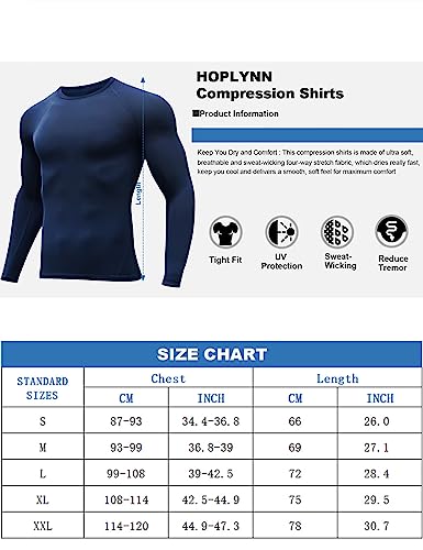 HOPLYNN Men's 4 Pack Workout Compression Shirts (8 words)