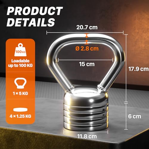 Northdeer Adjustable Kettlebell Set - Steel Weights for Home Gym