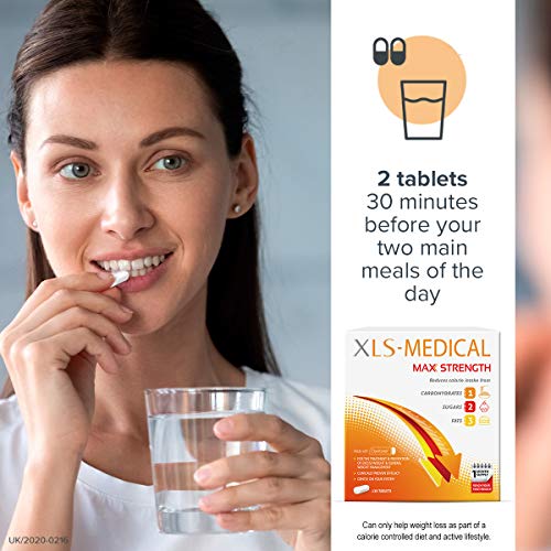 XLS Max Strength Tablets - Reduce Calories, Weight Loss - 120 Tablets