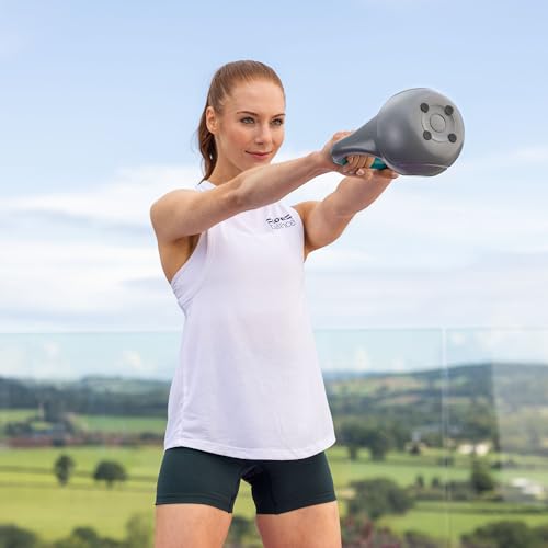 Grey Vinyl Kettlebell - Home Gym Strength Training