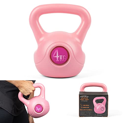Pink Vinyl Kettlebell Heavy Weight for Home Gym