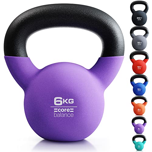 6kg Neoprene Coated Purple Kettlebell for Strength Training