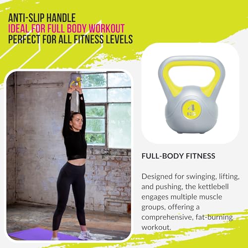 Urban Fitness Yellow Vinyl Kettlebell - One Size