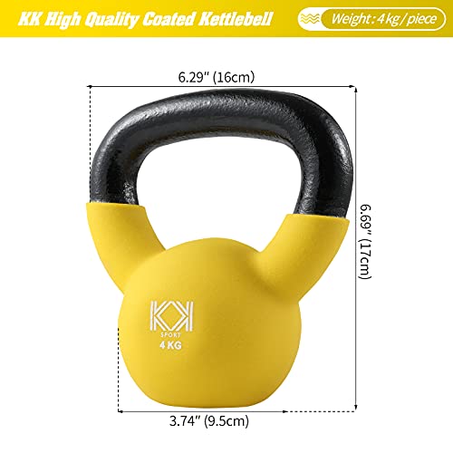 KK Neoprene Coated Kettlebell for Strength Training (4Kg)