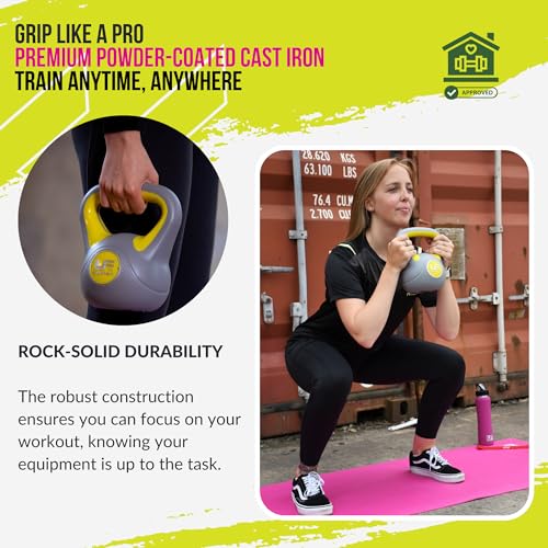 Urban Fitness Yellow Vinyl Kettlebell - One Size