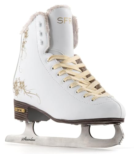 White Glitra Ice Skate with Cozy Fur Lining