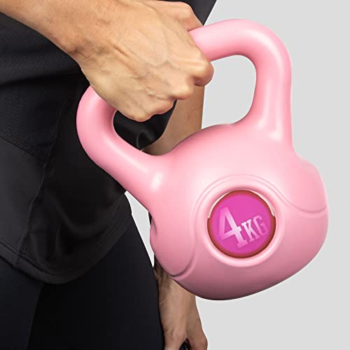 Pink Vinyl Kettlebell Heavy Weight for Home Gym