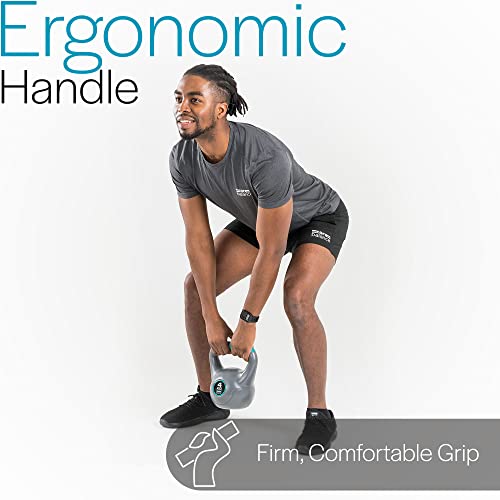 Grey Vinyl Kettlebell - Home Gym Strength Training