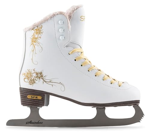 White Glitra Ice Skate with Cozy Fur Lining