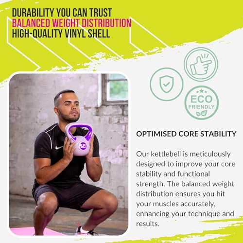 6 KG Urban Fitness Vinyl Kettlebell - Assorted Colors