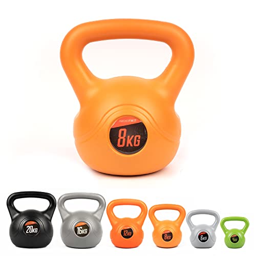Phoenix Fitness Unisex Heavy Weight Vinyl Kettlebell, Orange