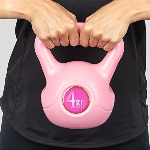 Pink Vinyl Kettlebell Heavy Weight for Home Gym