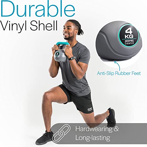 Grey Vinyl Kettlebell - Home Gym Strength Training
