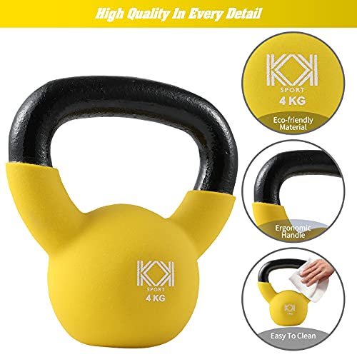 KK Neoprene Coated Kettlebell for Strength Training (4Kg)