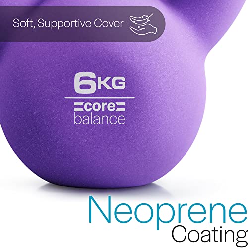6kg Neoprene Coated Purple Kettlebell for Strength Training