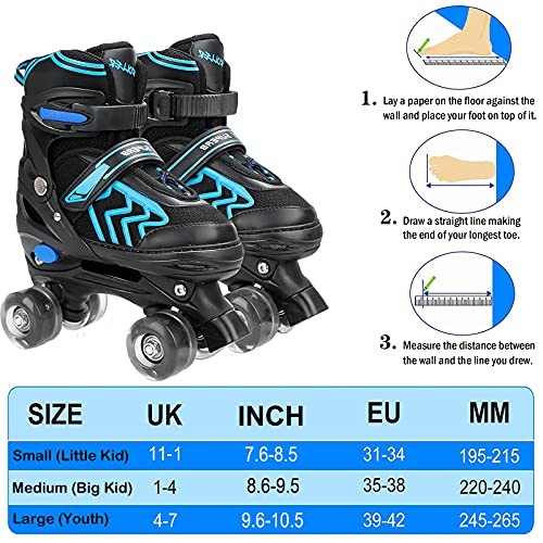 Adjustable Kids Roller Skates with Light Up Wheels