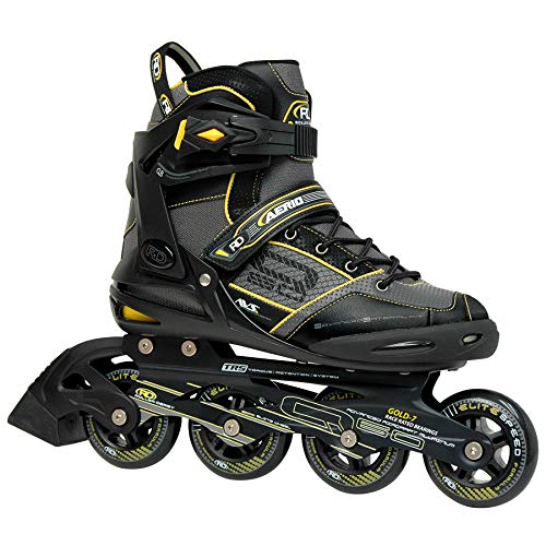 Men's Roller Derby Inline Skates - Black/Yellow, Size 08
