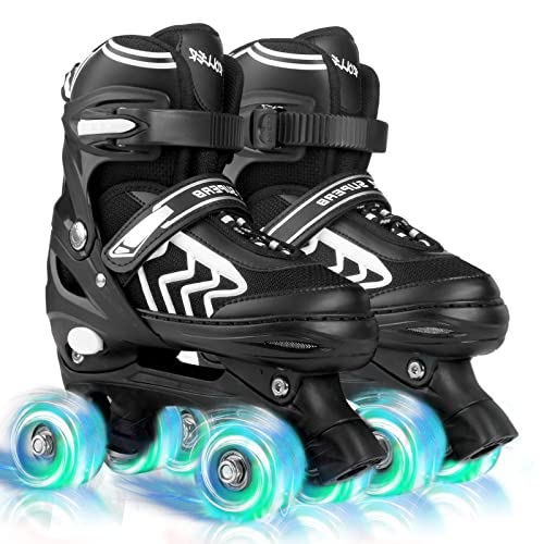 Adjustable Light-Up Roller Skates for Kids, Ages 4-12