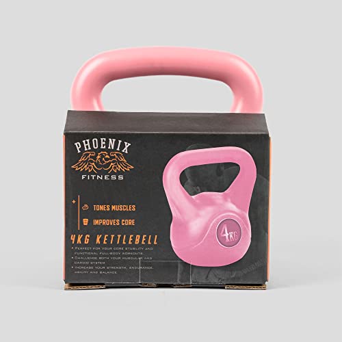 Pink Vinyl Kettlebell Heavy Weight for Home Gym