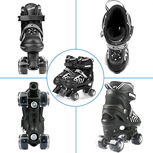 Adjustable Light-Up Roller Skates for Kids, Ages 4-12
