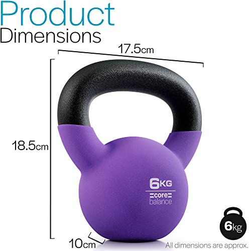 6kg Neoprene Coated Purple Kettlebell for Strength Training