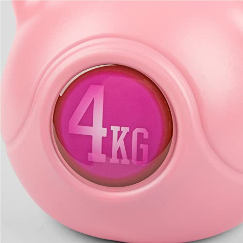 Pink Vinyl Kettlebell Heavy Weight for Home Gym