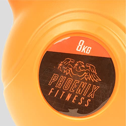 Phoenix Fitness Unisex Heavy Weight Vinyl Kettlebell, Orange