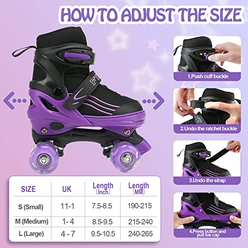 Adjustable Kids Roller Skates with Light Up Wheels
