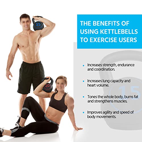 Yaheetech 3pc Kettlebell Set with Stand for Home Gym