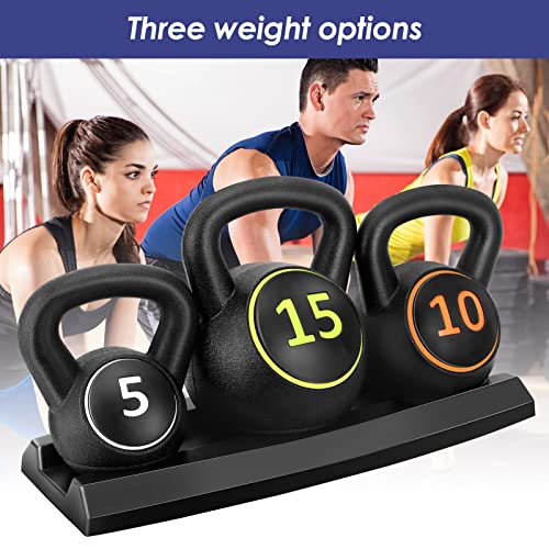 Trintion 3-Piece Kettlebell Set for Home Gym Workouts