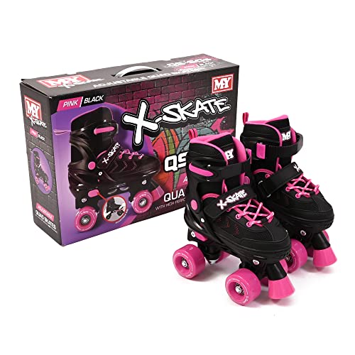 Adjustable Pink Quad Roller Skates for Kids - Medium
