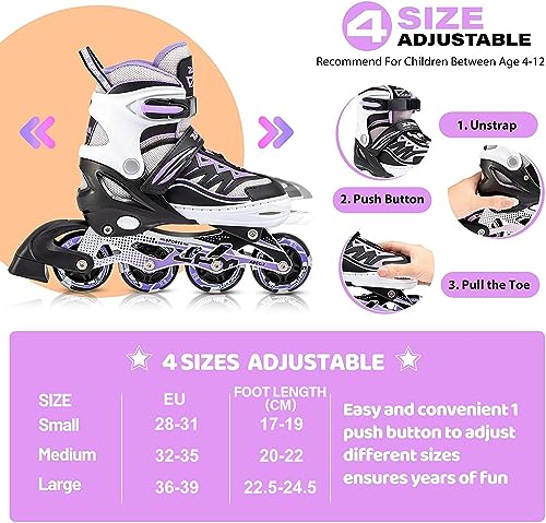 2PM SPORTS Cytia Light Up Inline Skates - Purple