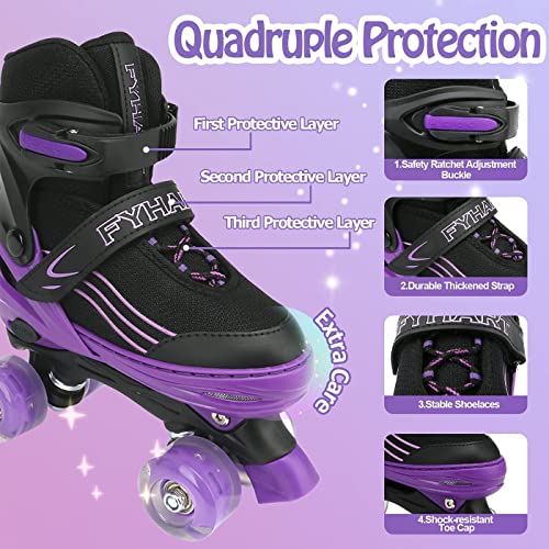 Adjustable Kids Roller Skates with Light Up Wheels