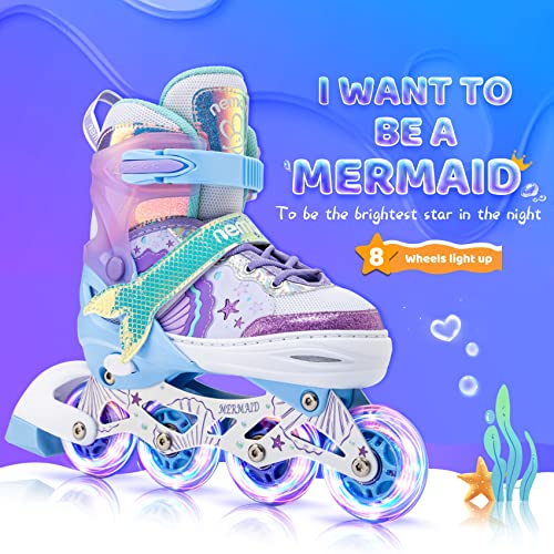 Adjustable Mermaid Inline Skates with Light Up Wheels