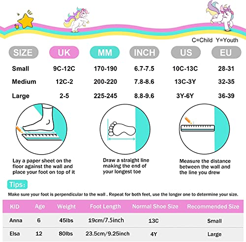 Rainbow Unicorn LED Inline Skates for Kids Beginners