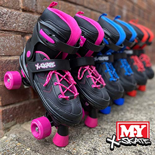 Adjustable Pink Quad Roller Skates for Kids - Medium