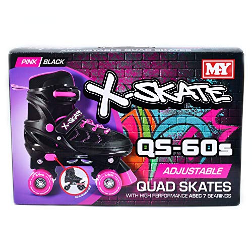 Adjustable Pink Quad Roller Skates for Kids - Medium