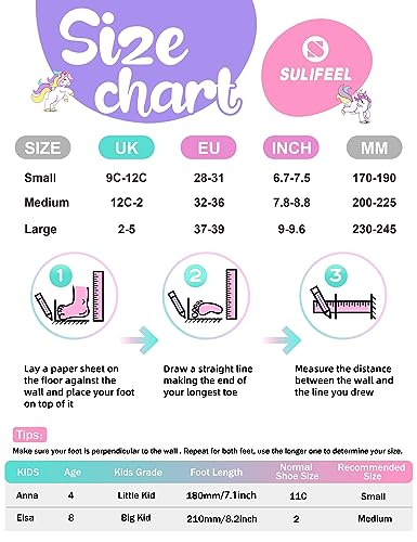 Rainbow Unicorn Adjustable Roller Blades for Kids - Purple