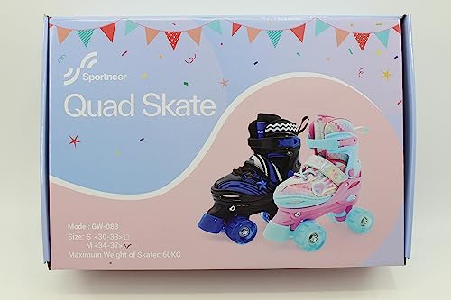 Sportneer Kids Roller Skates Set with Light-up Wheels