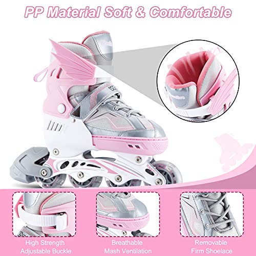 Adjustable Kids Inline Skates with Light Up Wheels