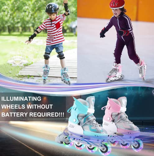 Adjustable Kids Inline Skates with Light Up Wheels
