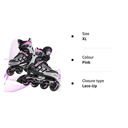 Hikole Adjustable Adult Inline Skates - Pink, Size 4-11
