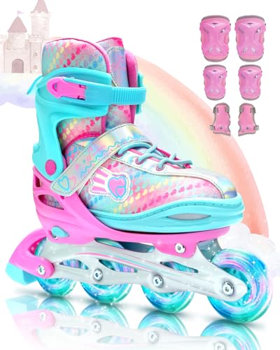 Sportneer Inline Roller Skates with Illuminating Wheels for Women