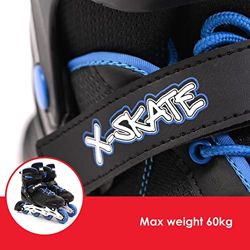 M.Y X-Skate Adjustable Blue Inline Roller Skates