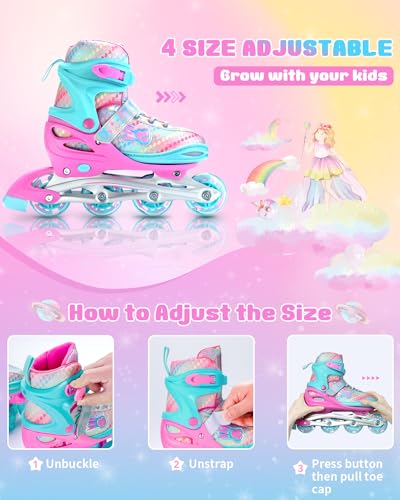 Sportneer Inline Roller Skates with Illuminating Wheels for Women