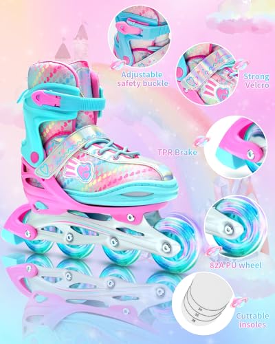 Sportneer Inline Roller Skates with Illuminating Wheels for Women
