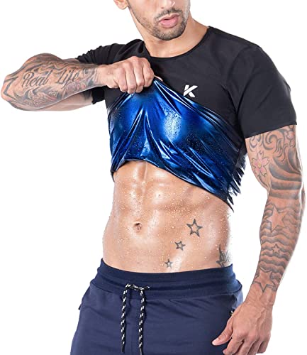 Kewlioo Men's Sauna Suit Shirt - Black XL