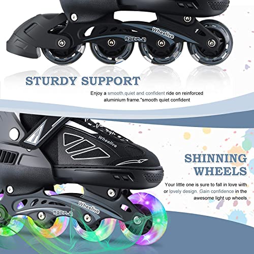 Adjustable Inline Skates with Illuminating Wheels for Kids/Adults